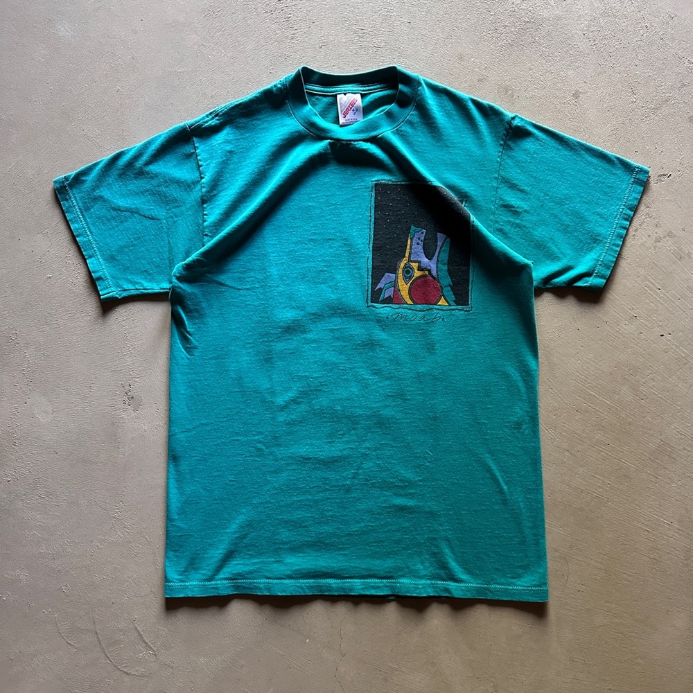 vintage 90s jerzees moab native american art style graphic tshirt